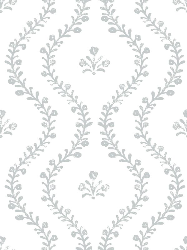 Bennett Vine (White Ground)  Wallpaper by Sugar Paper - Silver Sage Online Hot Sale