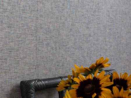 Stitch Two Tone  Grasscloth Wallpaper in Indigo Cream Hot on Sale