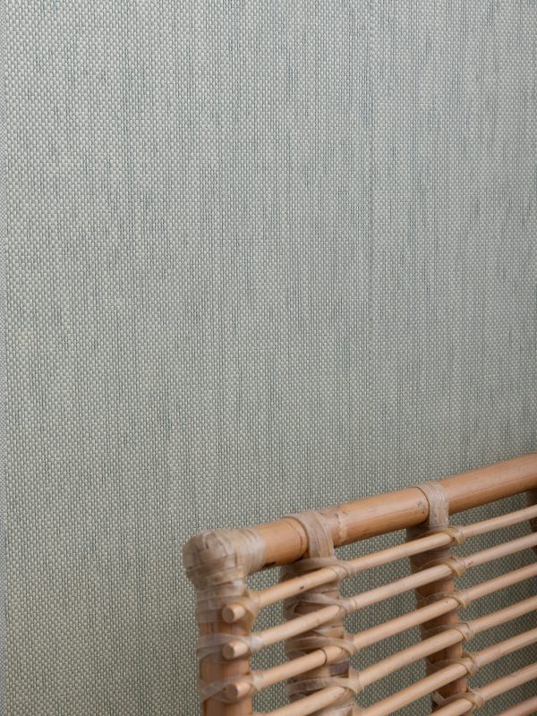 Stitch Two Tone  Grasscloth Wallpaper in Sage Cream Discount