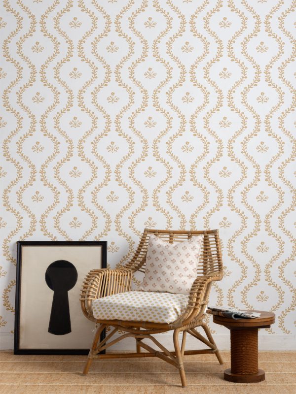 Bennett Vine (White Ground)  Wallpaper by Sugar Paper - Honeycomb Sale