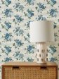 Theodora  Grasscloth Wallpaper by Nathan Turner - Blue Green on Sale