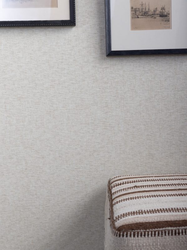 Stitch Two Tone  Grasscloth Wallpaper in Sesame Cream Hot on Sale