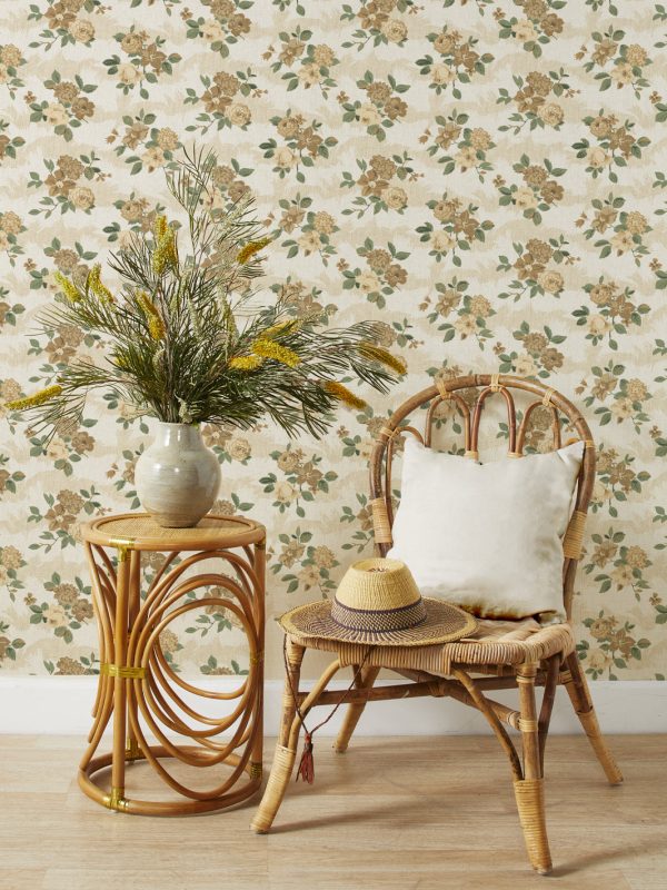 Theodora  Grasscloth Wallpaper by Nathan Turner - Gold Green Online Sale