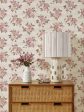 Theodora  Grasscloth Wallpaper by Nathan Turner - Pink Brown Hot on Sale