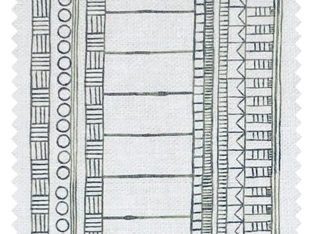 Doodle Stripe  Linen Fabric by Nathan Turner - Green Online Sale