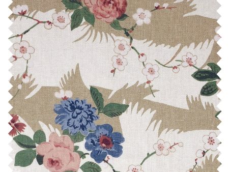 Dora Chintz  Linen Fabric by Nathan Turner - Green Taupe Online