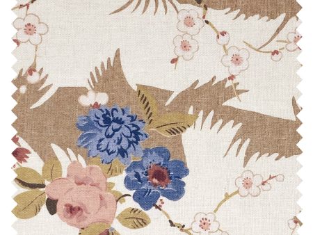 Dora Chintz  Linen Fabric by Nathan Turner - Mustard Online