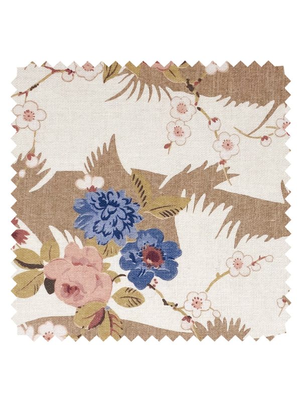 Dora Chintz  Linen Fabric by Nathan Turner - Mustard Online