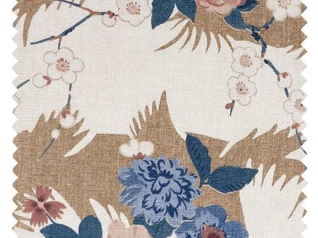 Dora Chintz  Linen Fabric by Nathan Turner - Saddle Pink For Sale