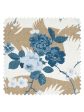 Dora Chintz  Linen Fabric by Nathan Turner - Taupe Blue For Discount