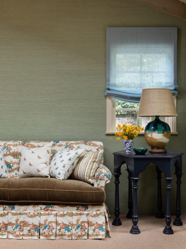 Dora Chintz  Linen Fabric by Nathan Turner - Mustard Online