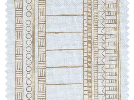 Doodle Stripe  Linen Fabric by Nathan Turner - Gold on Sale