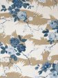 Dora Chintz  Linen Fabric by Nathan Turner - Taupe Blue For Discount