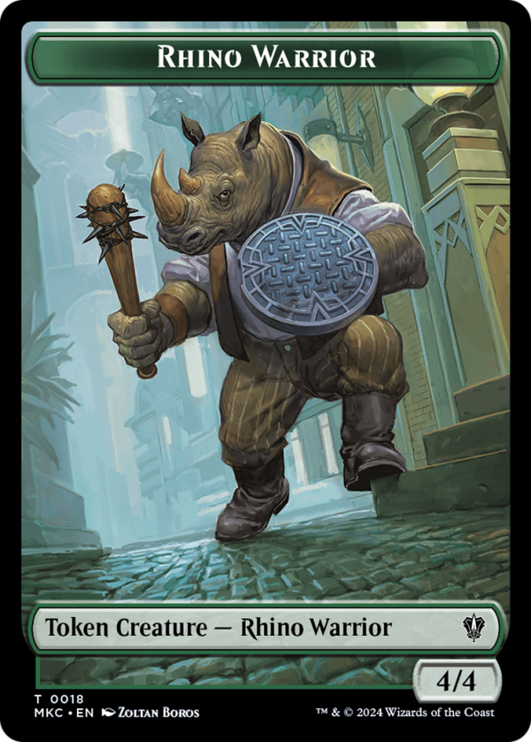 Thopter    Rhino Warrior Double-Sided Token [Murders at Karlov Manor Commander Tokens] on Sale