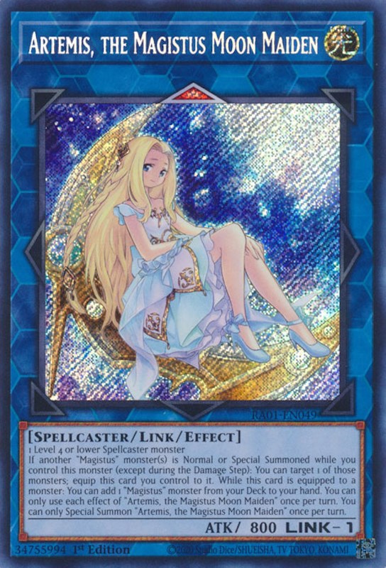 Artemis, the Magistus Moon Maiden [RA01-EN049] Secret Rare Supply